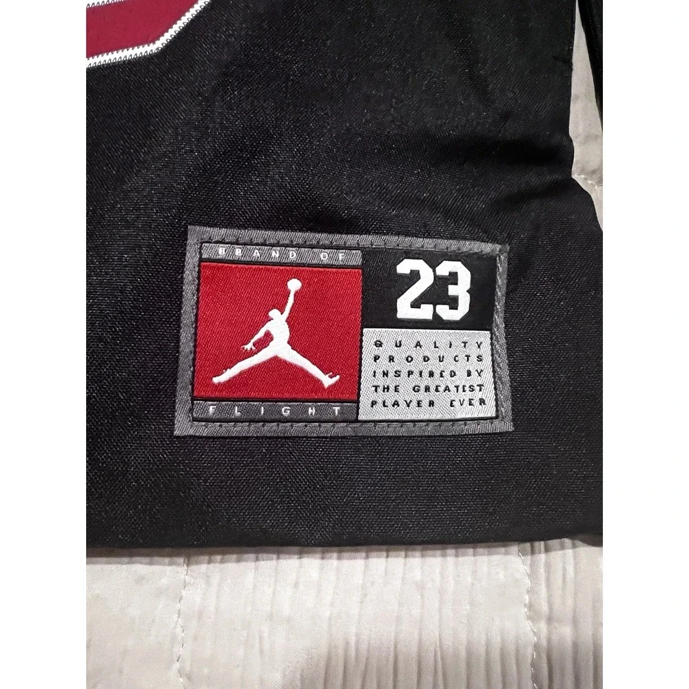 Nike Air Jordan Gym Sack Bag Drawstring Black Backpack 23 Jersey Black Red Bulls